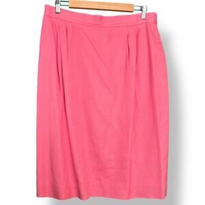 Vintage Pink Linen Blend Pencil Skirt